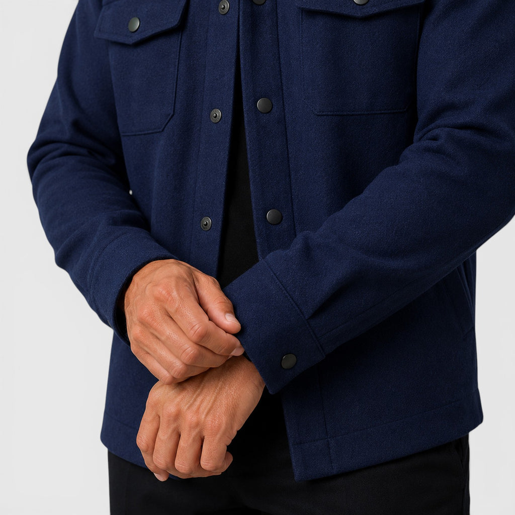 Monvaline | Men's Brushed Long Sleeve Overshirt Regular Fit for Smart Casual Wear