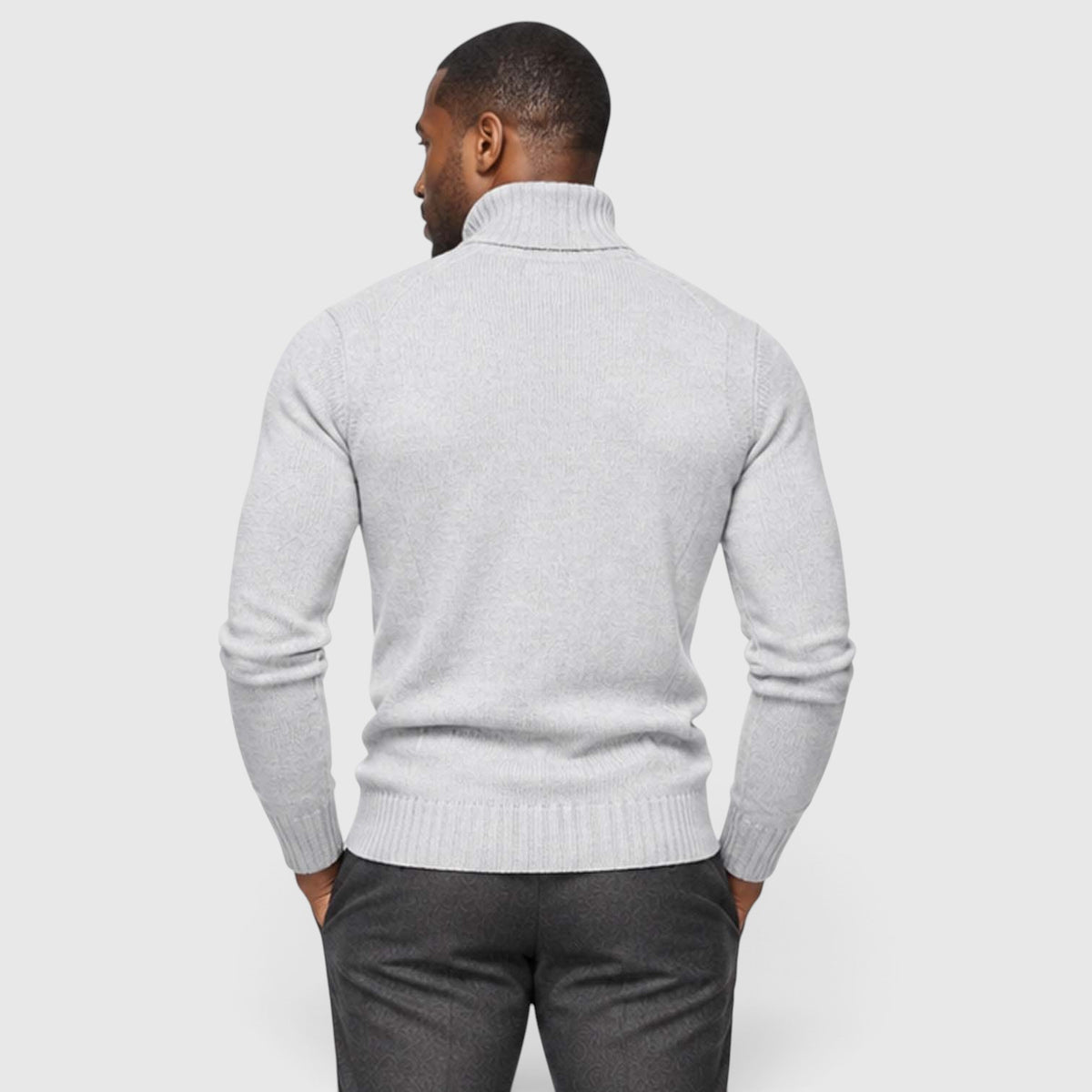 Monvaline | Men's Cable Knit Roll Neck Jumper for Winter Warmth