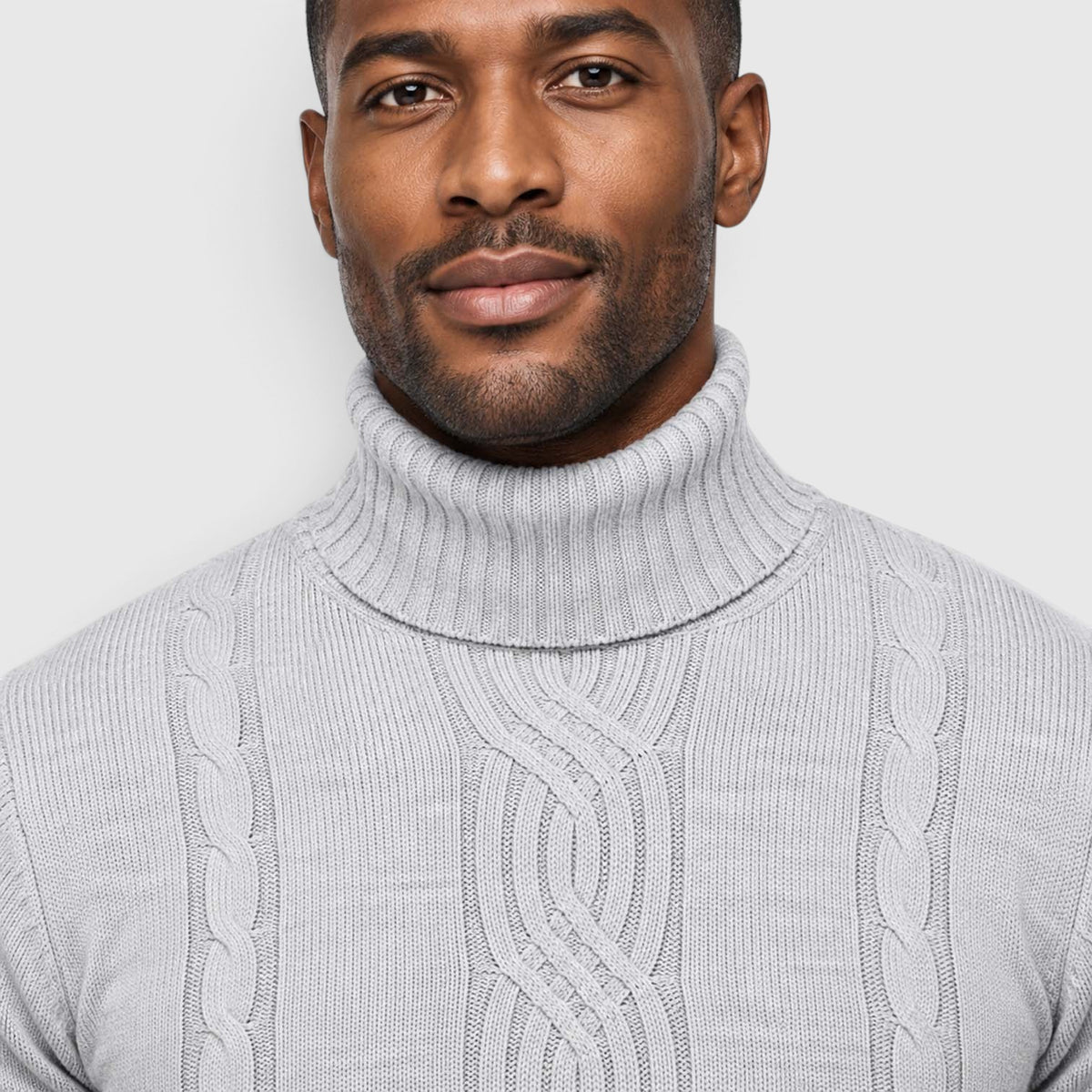 Monvaline | Men's Cable Knit Roll Neck Jumper for Winter Warmth