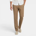 Monvaline | Men's Casual Linen Pants Breathable Straight Leg Caramel