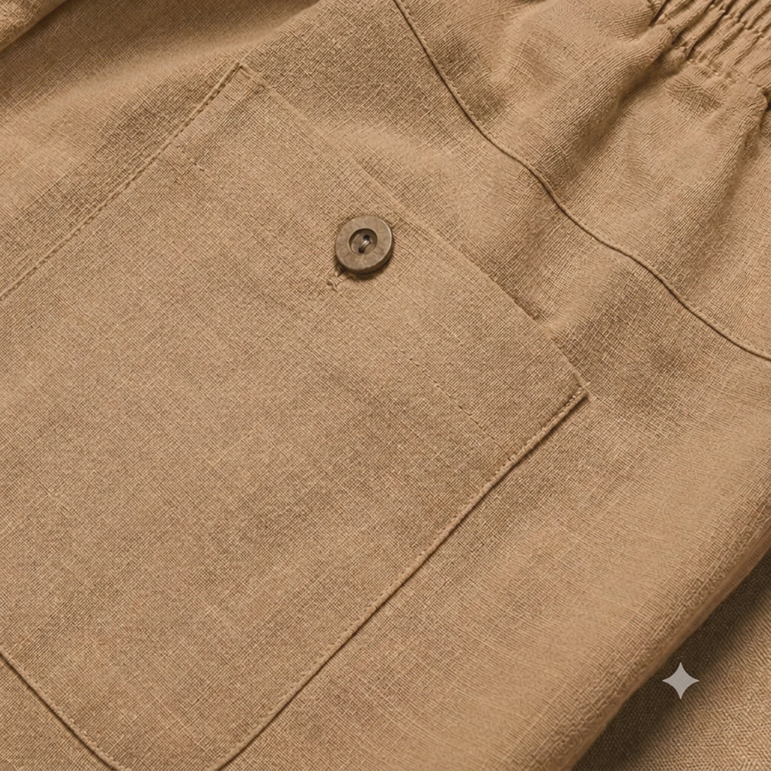 Monvaline | Men's Casual Linen Pants Breathable Straight Leg Caramel