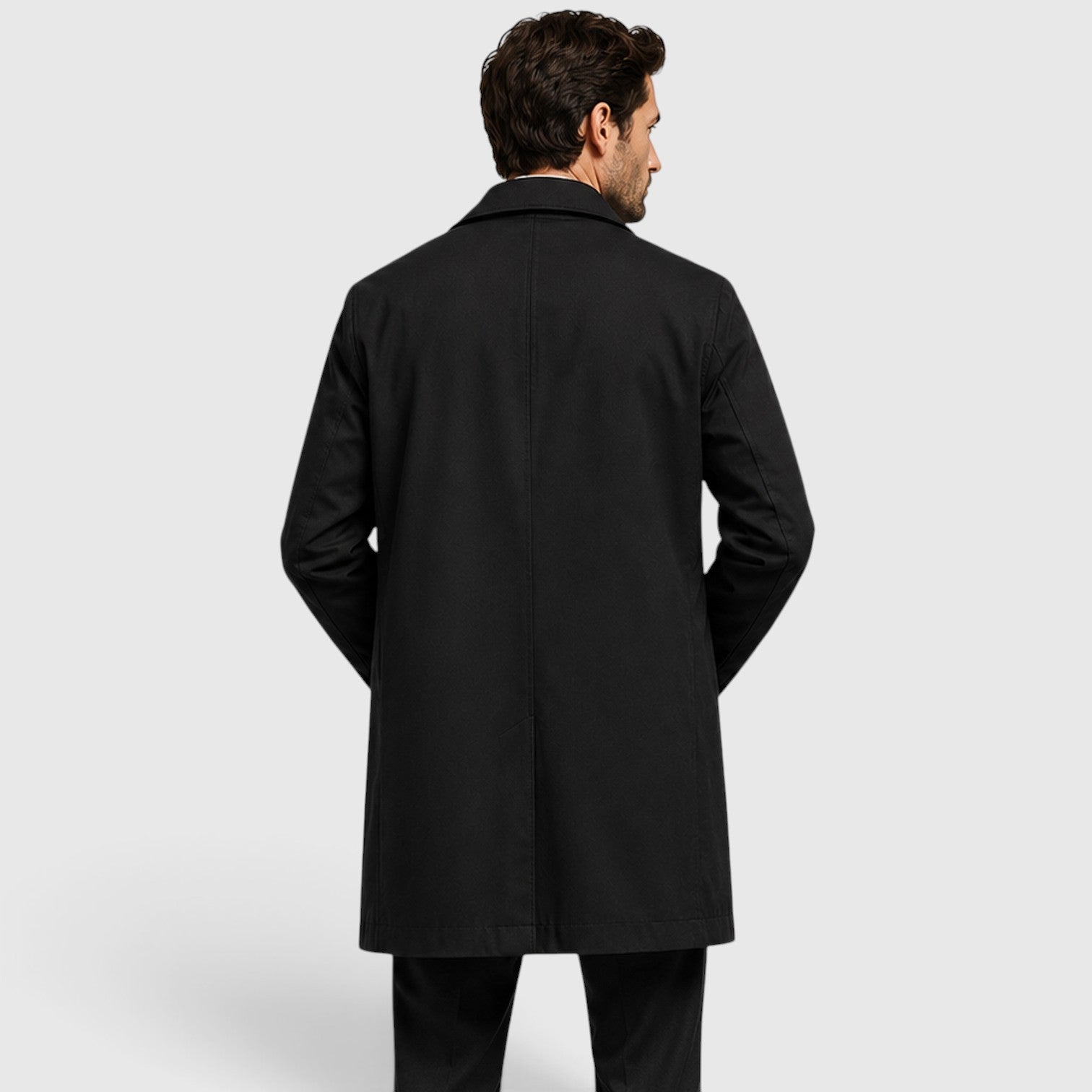 Monvaline | Men's Casual Mid-Length Trench Coat – Warm Casual Outerwear