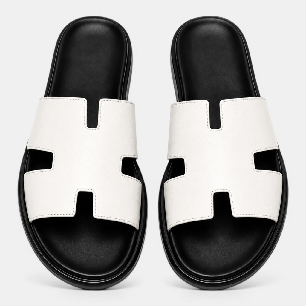 Monvaline | Men's PU Leather Flip-Flop Sandals Comfort Casual Summer Slides