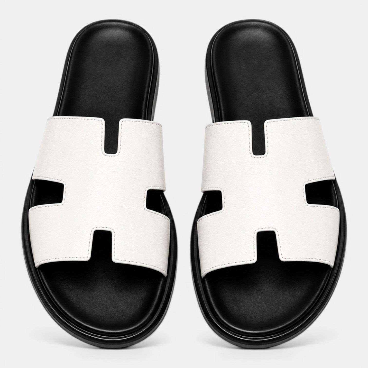 Monvaline | Men's PU Leather Flip-Flop Sandals Comfort Casual Summer Slides