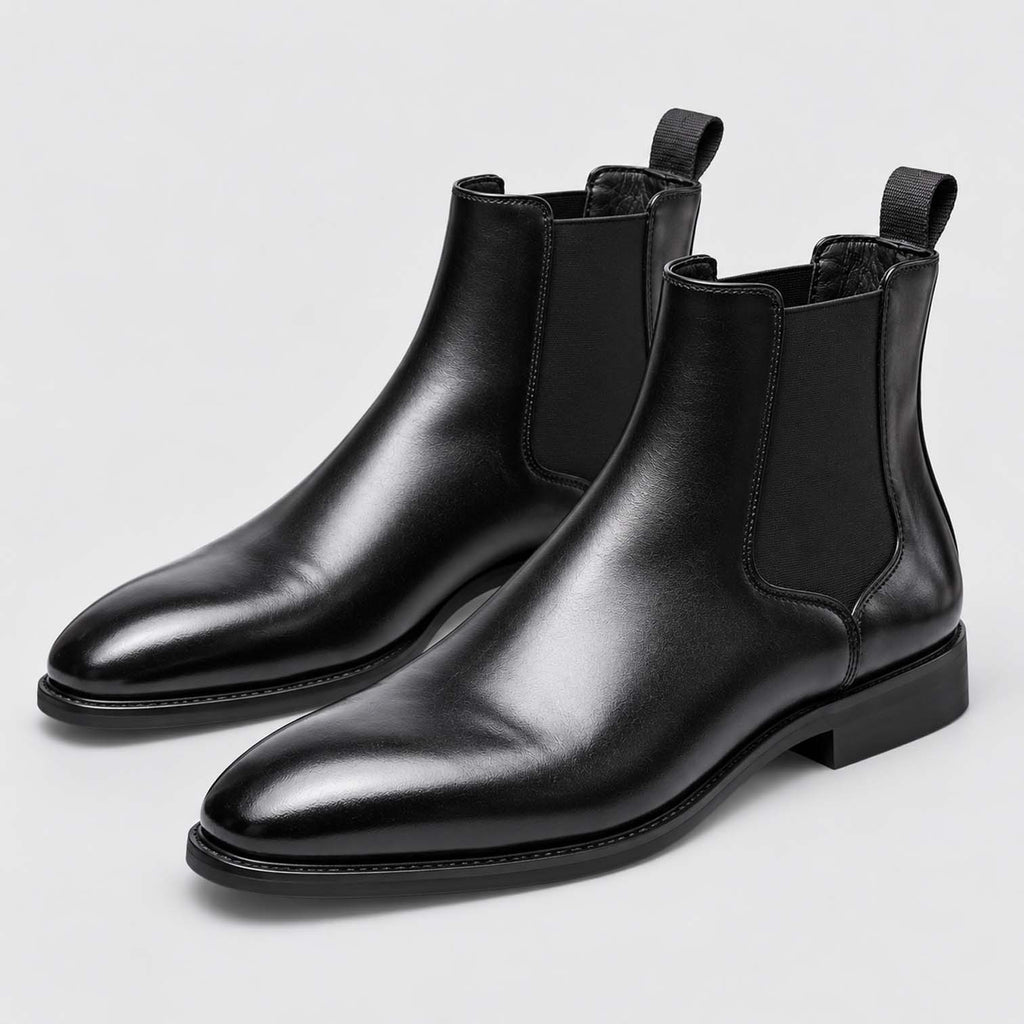 Monvaline | Men's Faux Leather Chelsea Boots Classic Slip-On