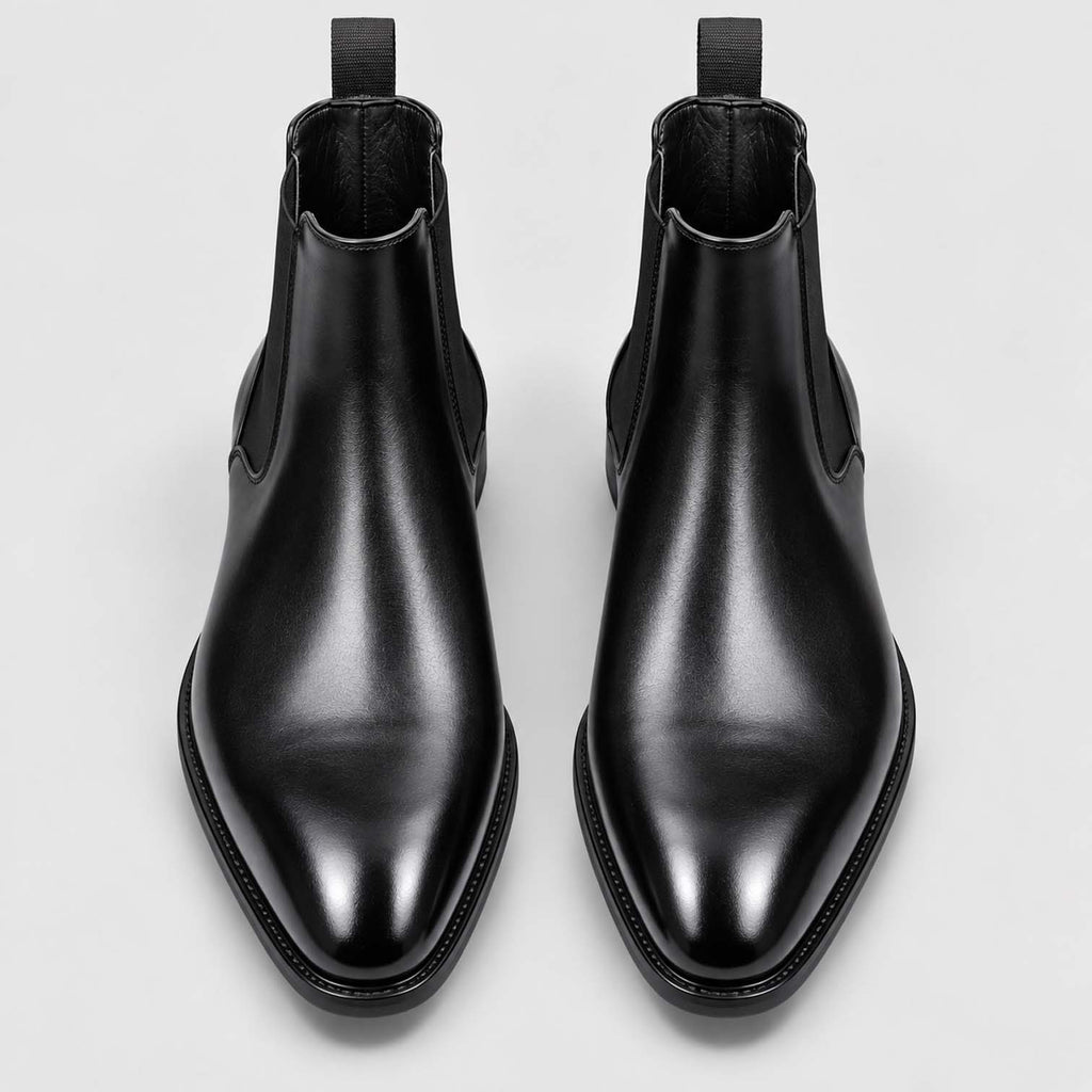 Monvaline | Men's Faux Leather Chelsea Boots Classic Slip-On