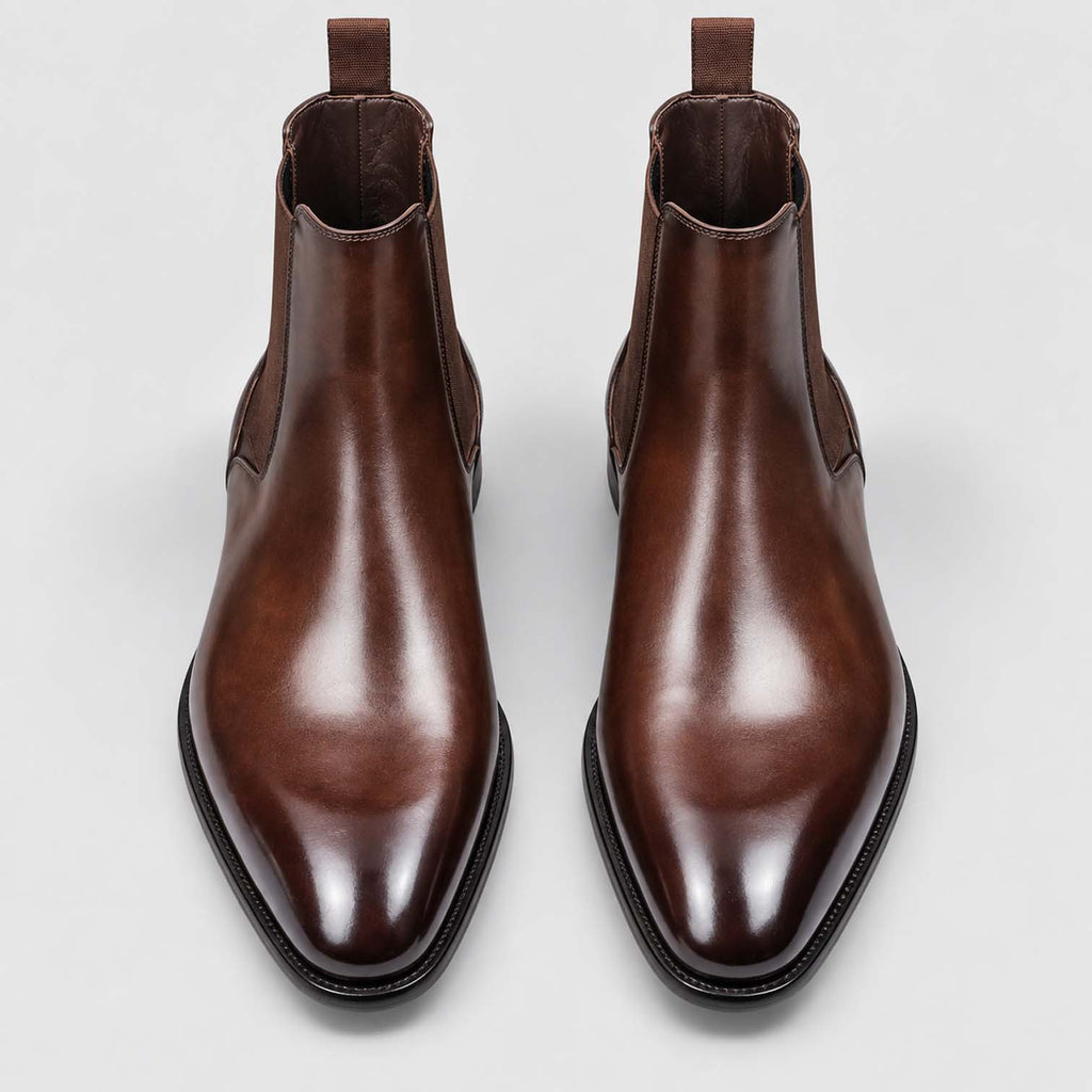 Monvaline | Men's Faux Leather Chelsea Boots Classic Slip-On