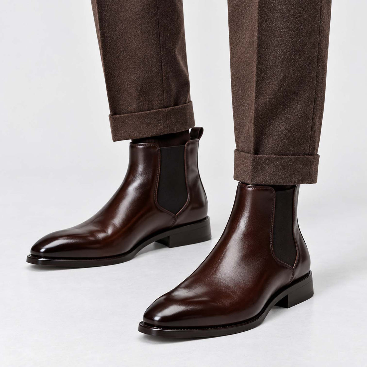 Monvaline | Men's Faux Leather Chelsea Boots Classic Slip-On