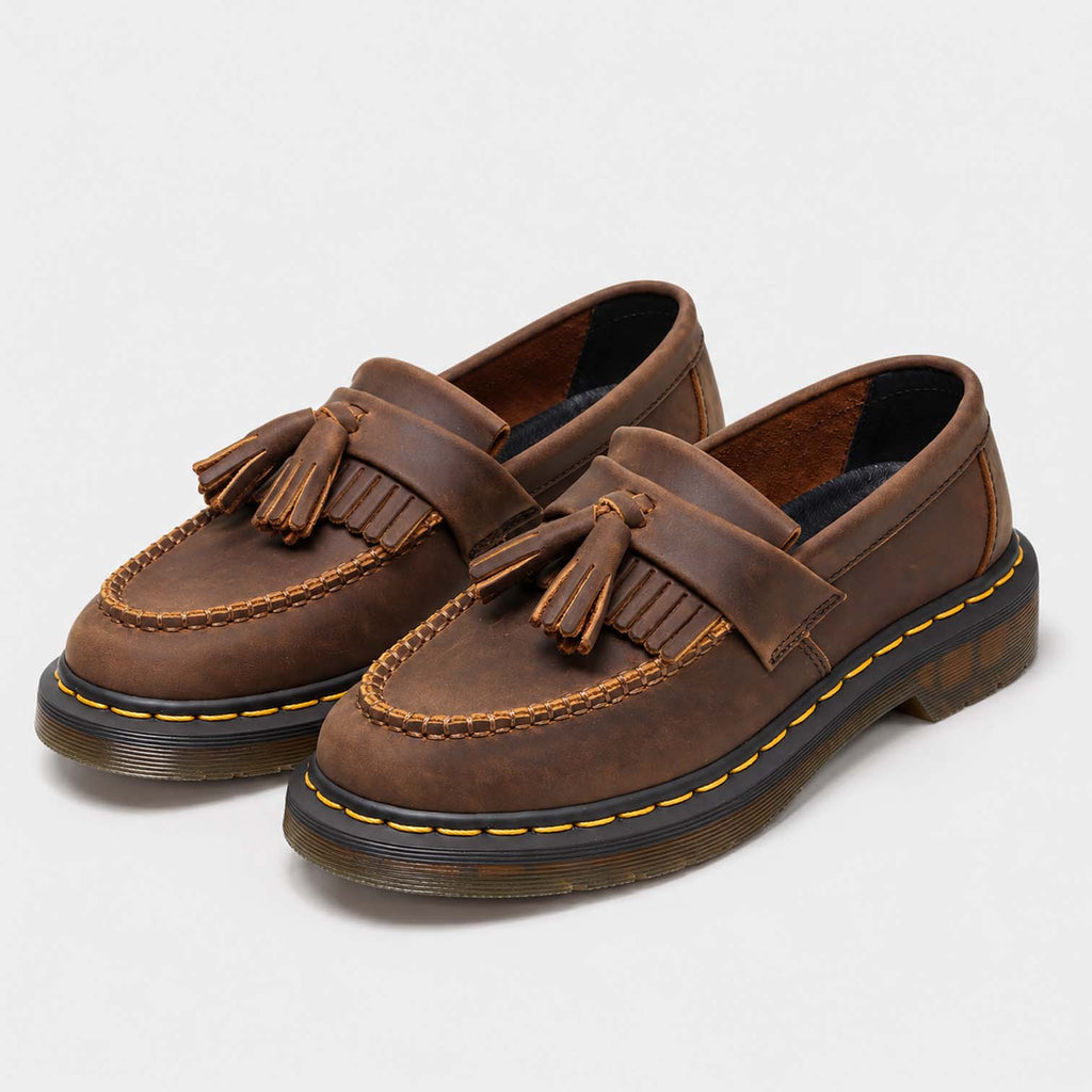 Monvaline | Men's Brown Tassel Loafers Chunky Sole British Style