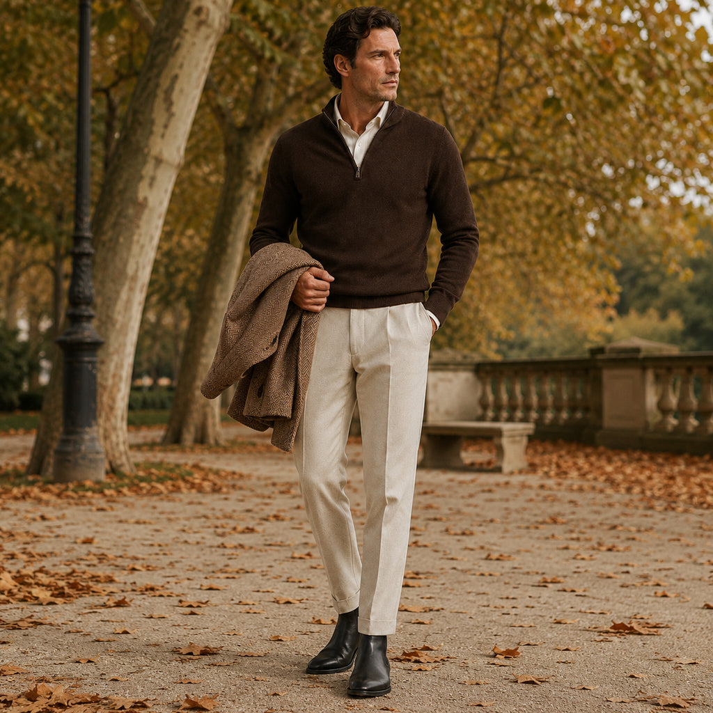Monvaline | Men's Classic Leather Chelsea Boots for Business Casual