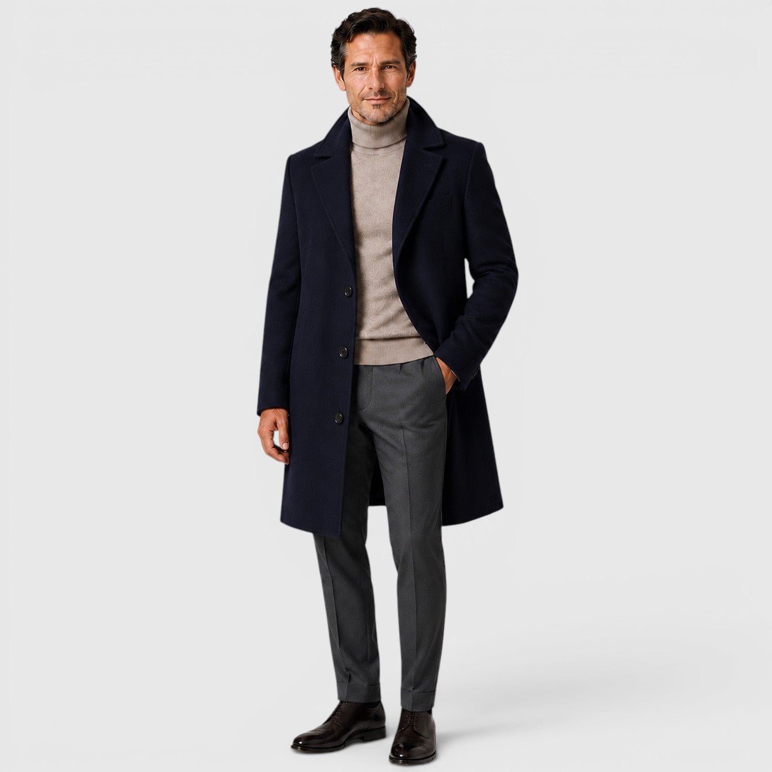 Monvaline | Men's Classic Trench Coat for Smart Casual Style