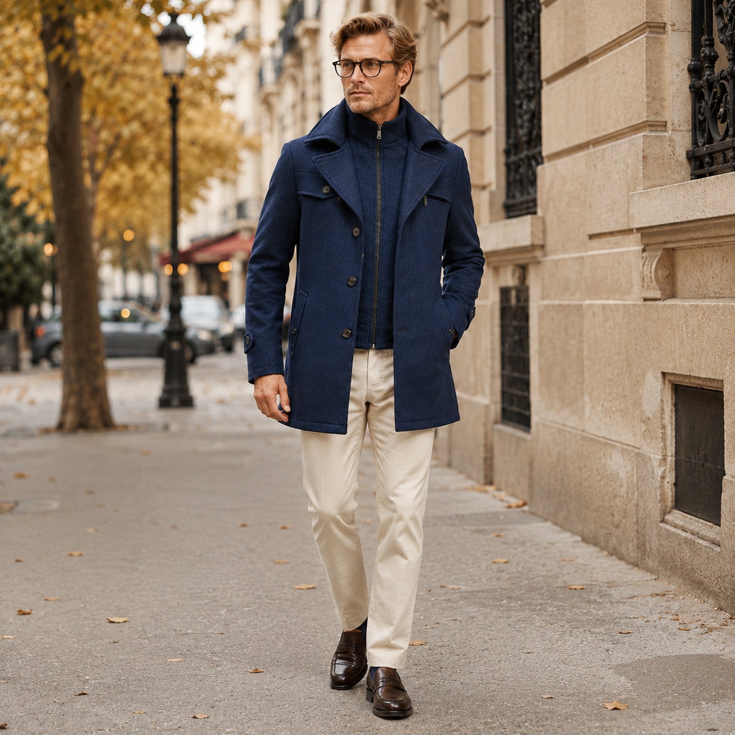 Monvaline | Men's Classic Wool Coat for Work and Casual Outfits