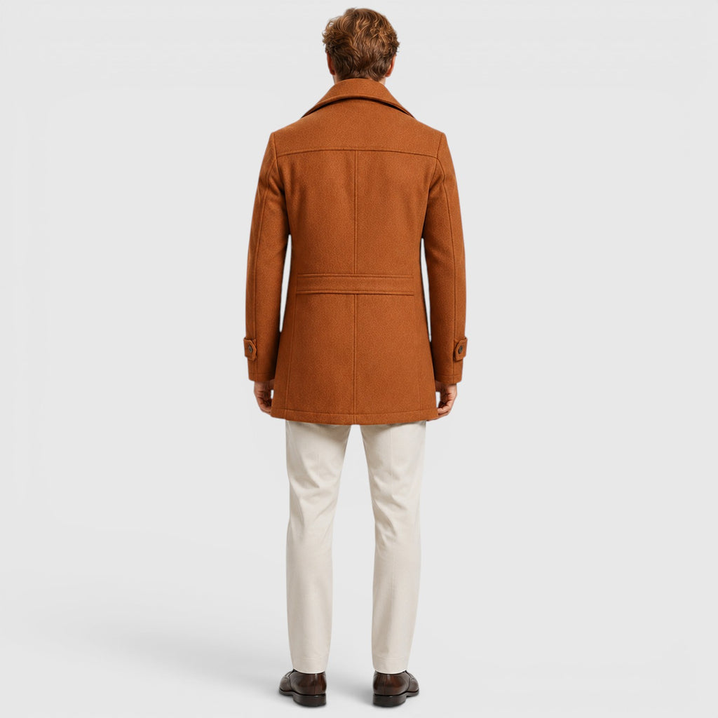 Monvaline | Men's Classic Wool Coat for Work and Casual Outfits