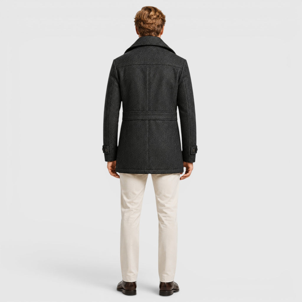 Monvaline | Men's Classic Wool Coat for Work and Casual Outfits