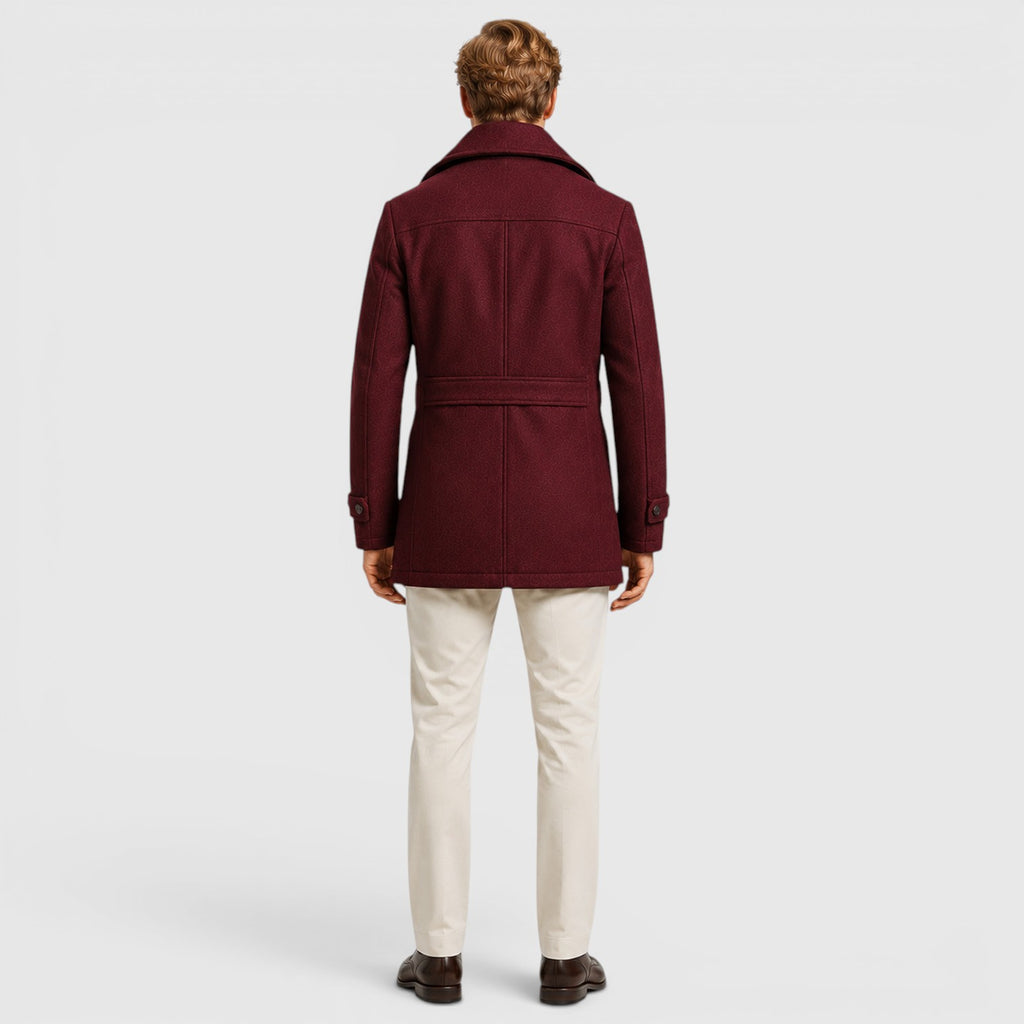 Monvaline | Men's Classic Wool Coat for Work and Casual Outfits