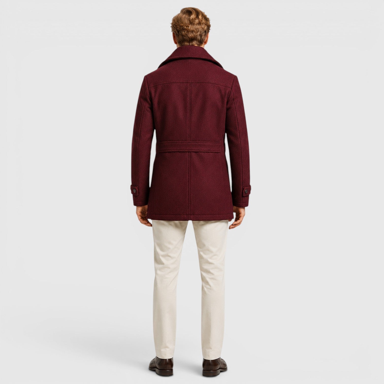 Monvaline | Men's Classic Wool Coat for Work and Casual Outfits