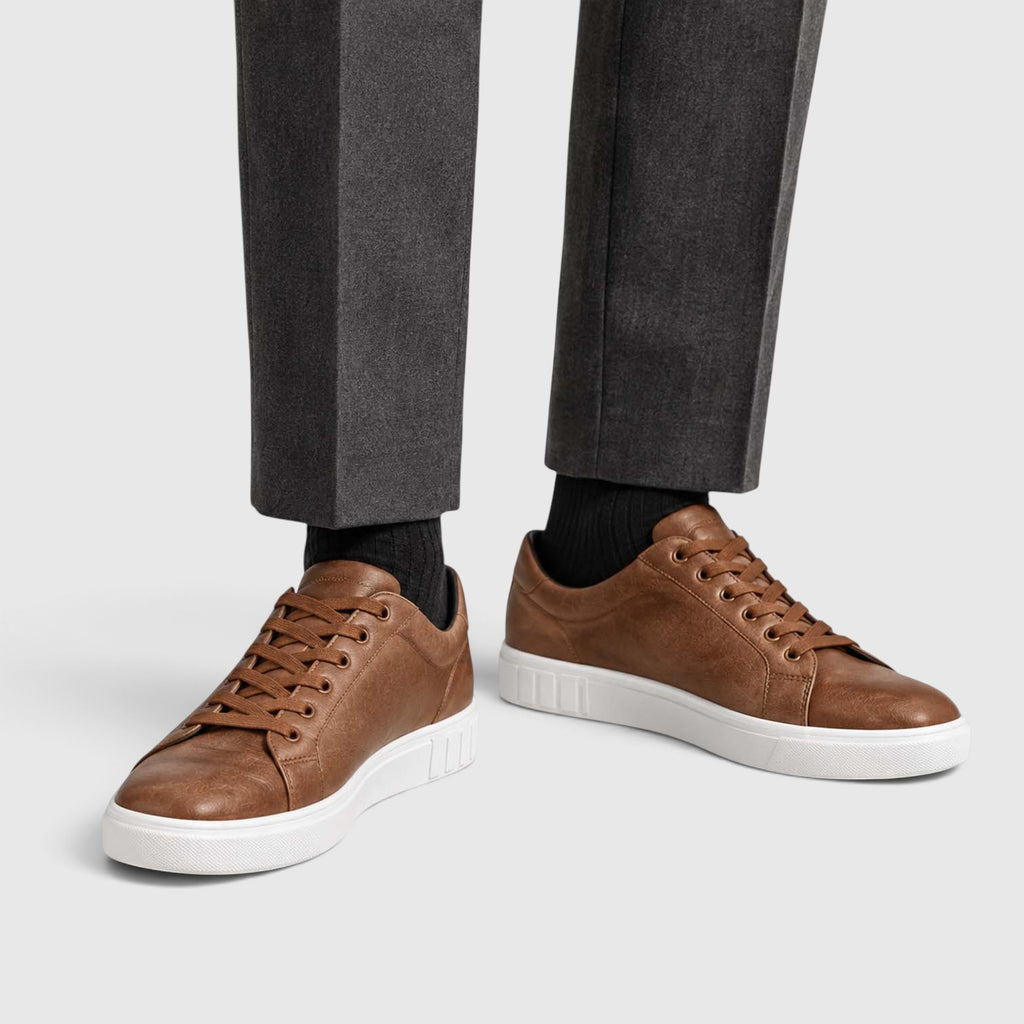 Monvaline | Men's Comfortable Everyday Sneakers - Classic Lace Up Low Top
