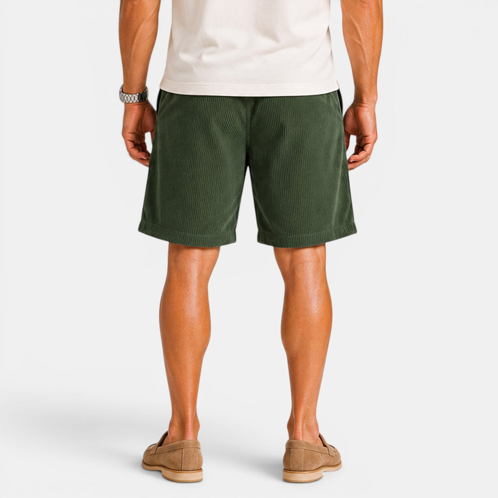 Monvaline | Men's Corduroy Drawstring Shorts for Summer Comfort