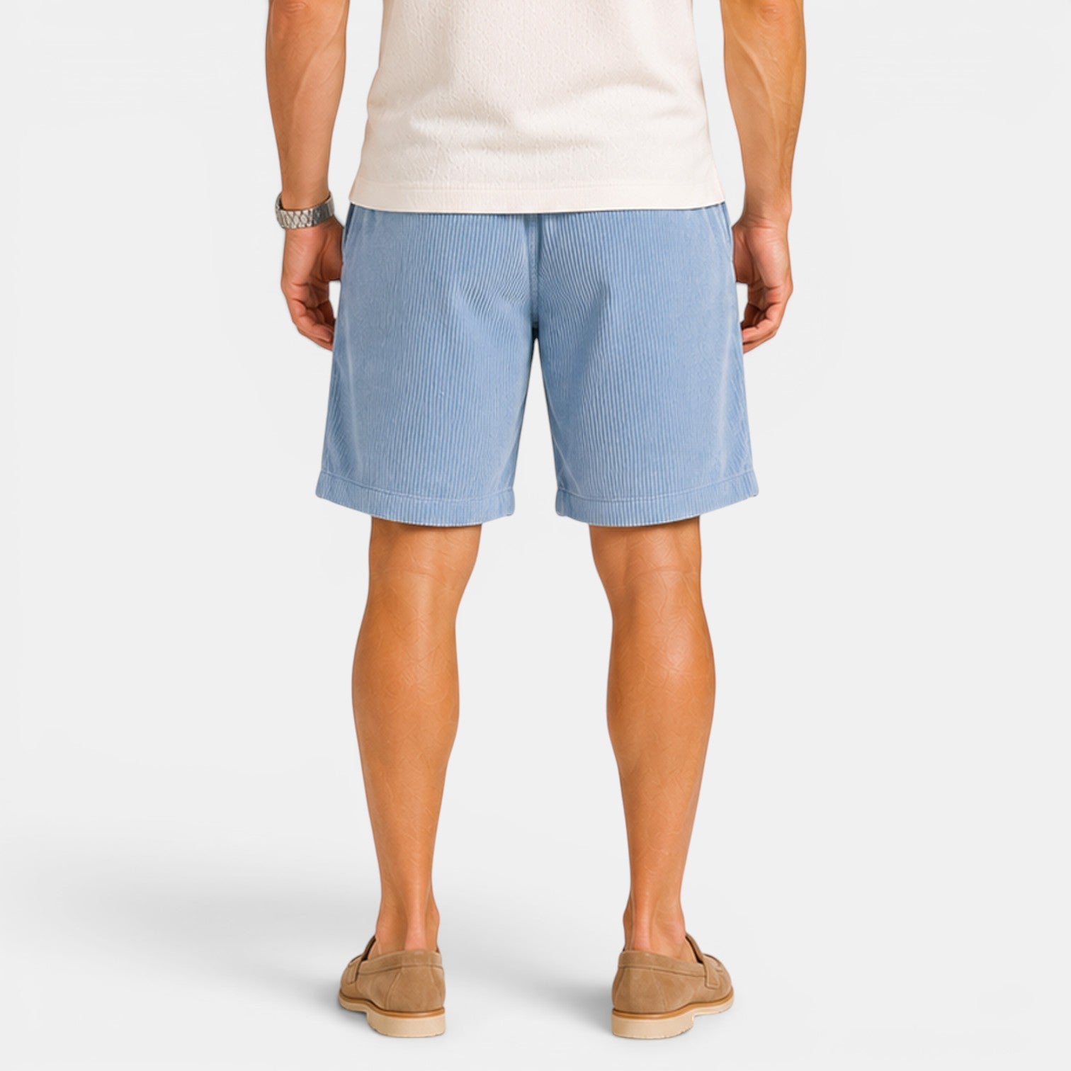 Monvaline | Men's Corduroy Drawstring Shorts for Summer Comfort