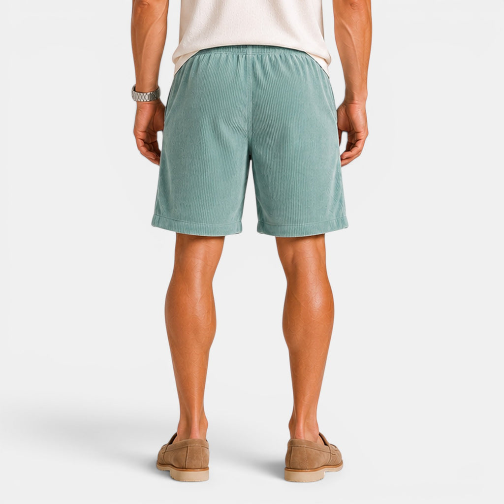 Monvaline | Men's Corduroy Drawstring Shorts for Summer Comfort