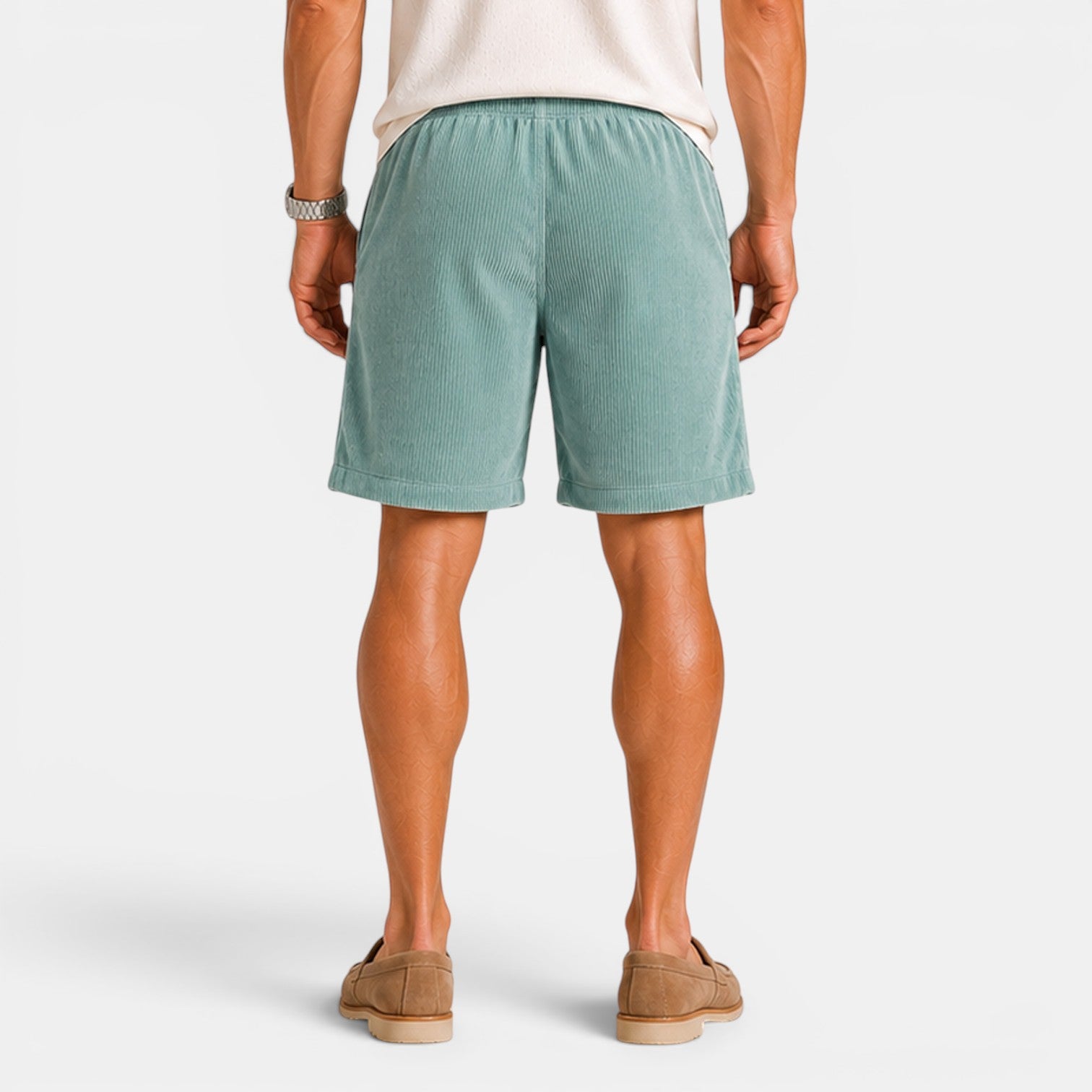 Monvaline | Men's Corduroy Drawstring Shorts for Summer Comfort