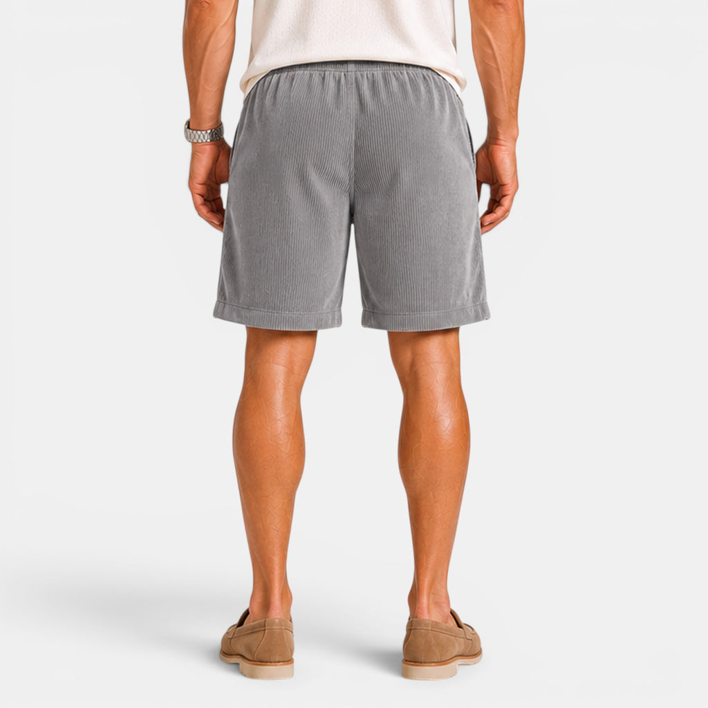 Monvaline | Men's Corduroy Drawstring Shorts for Summer Comfort