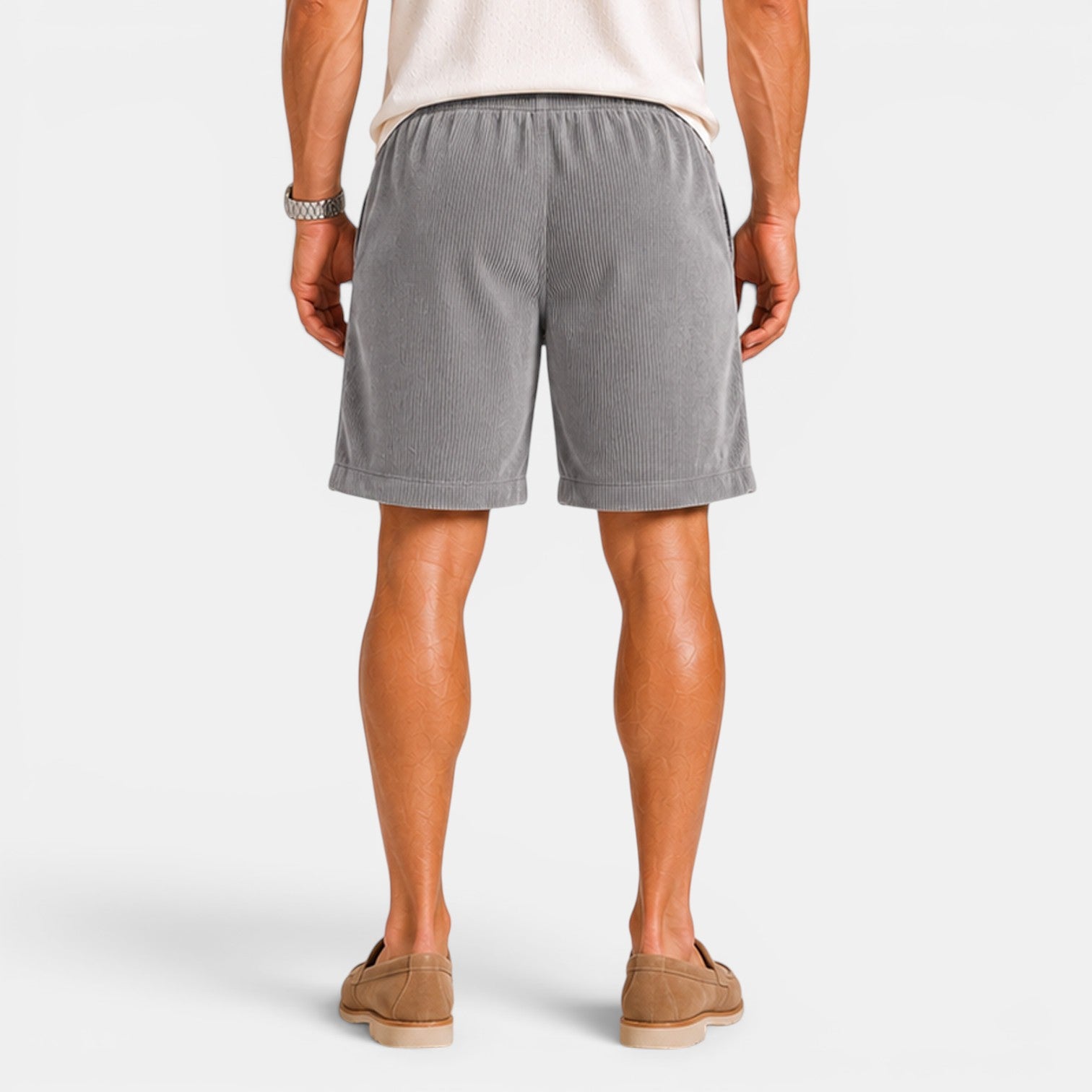Monvaline | Men's Corduroy Drawstring Shorts for Summer Comfort