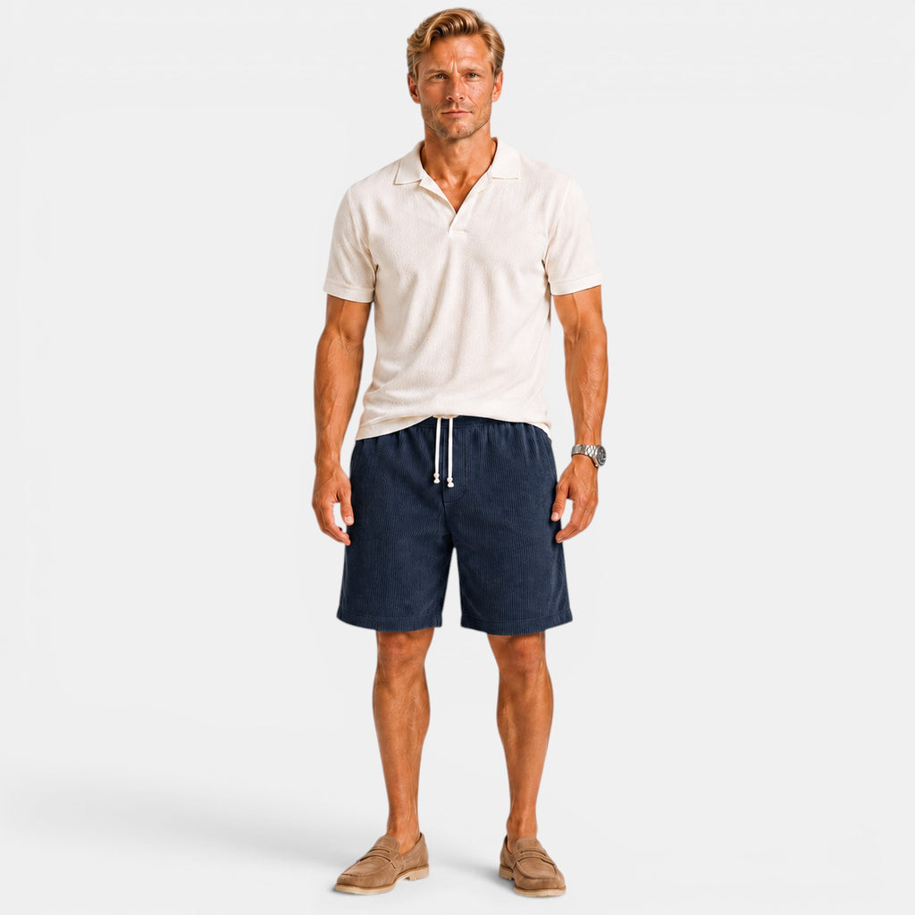 Monvaline | Men's Corduroy Drawstring Shorts for Summer Comfort