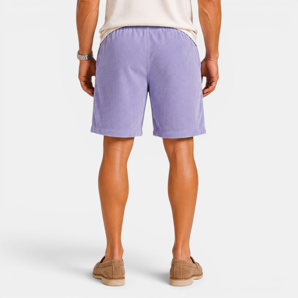 Monvaline | Men's Corduroy Drawstring Shorts for Summer Comfort