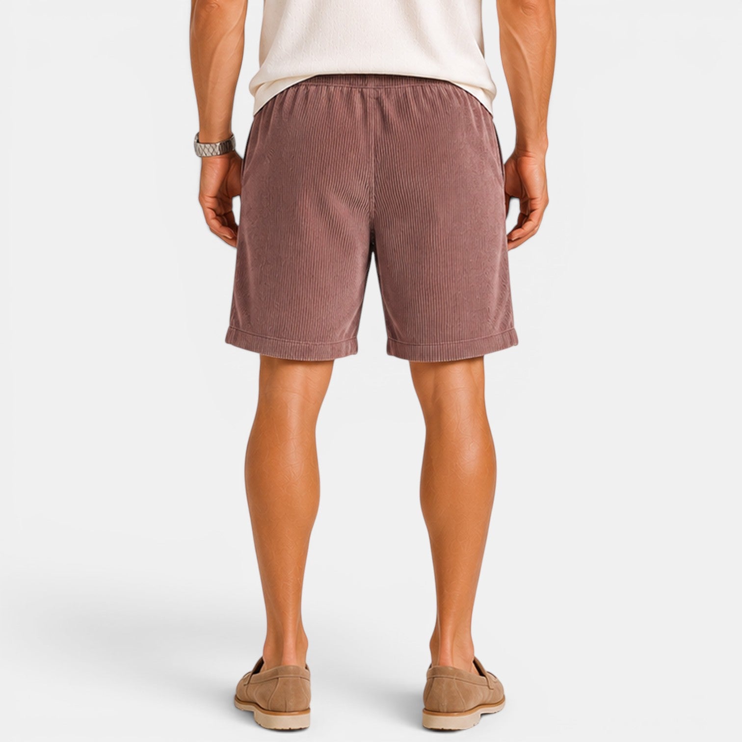 Monvaline | Men's Corduroy Drawstring Shorts for Summer Comfort