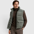 Monvaline | Men's Corduroy Puffer Gilet – Fleece Lined Zip-Up Bodywarmer