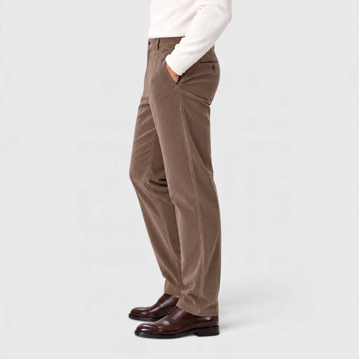 Monvaline | Men's Corduroy Trousers Classic Flat Front