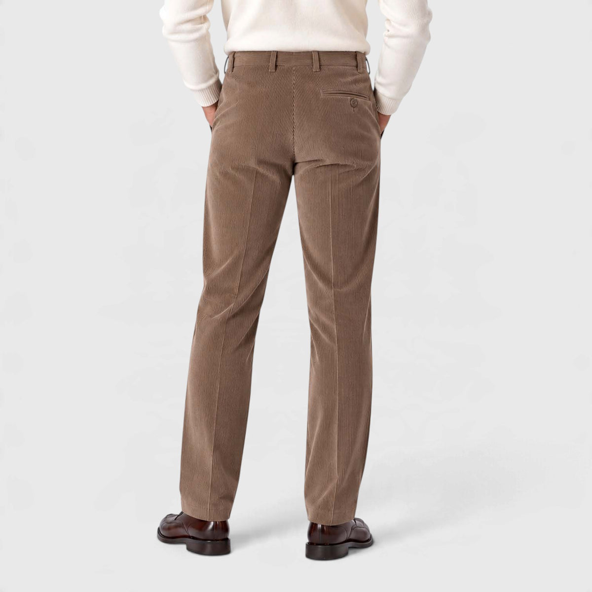 Monvaline | Men's Corduroy Trousers Classic Flat Front