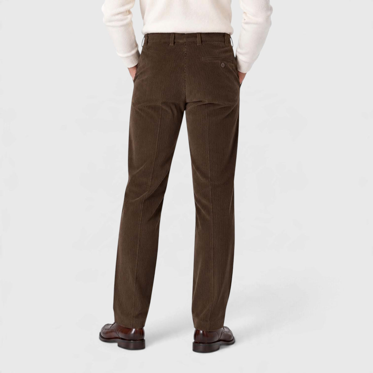 Monvaline | Men's Corduroy Trousers Classic Flat Front