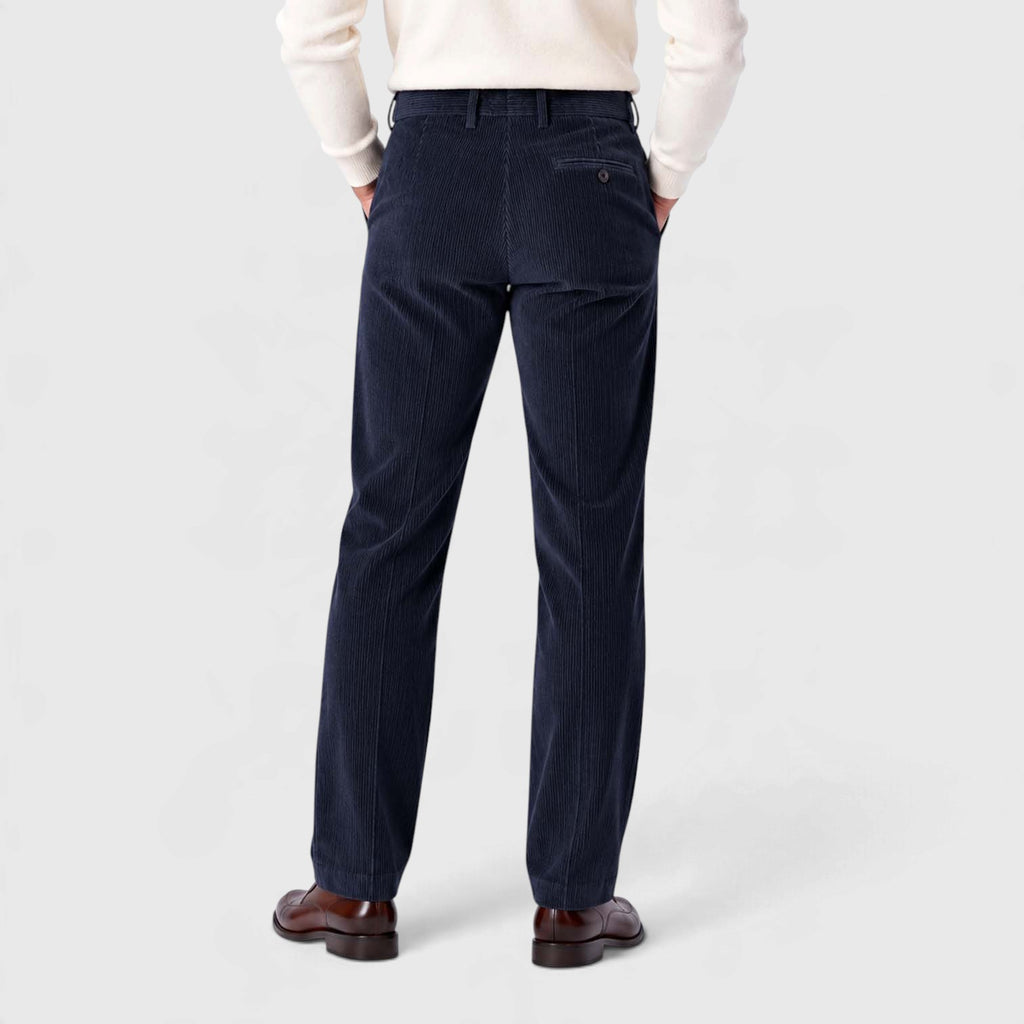 Monvaline | Men's Corduroy Trousers Classic Flat Front