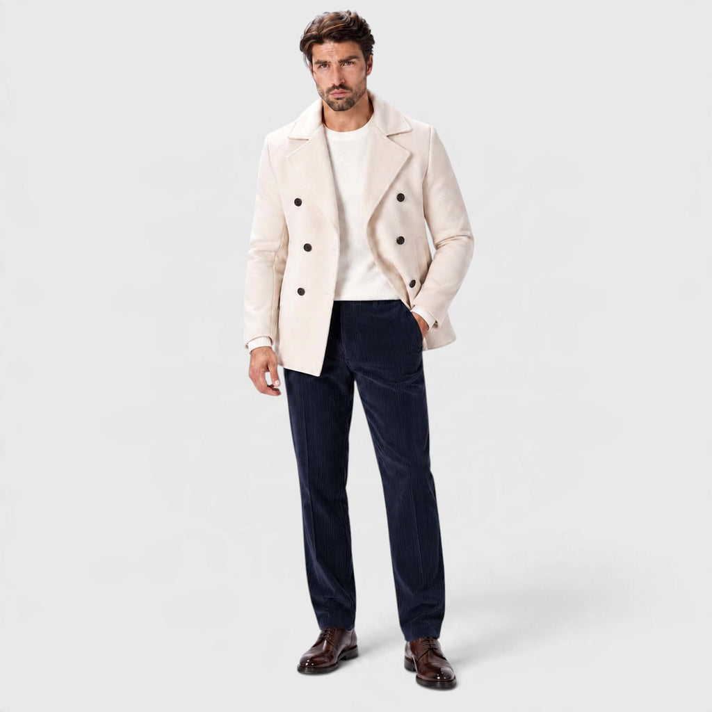 Monvaline | Men's Corduroy Trousers Classic Flat Front