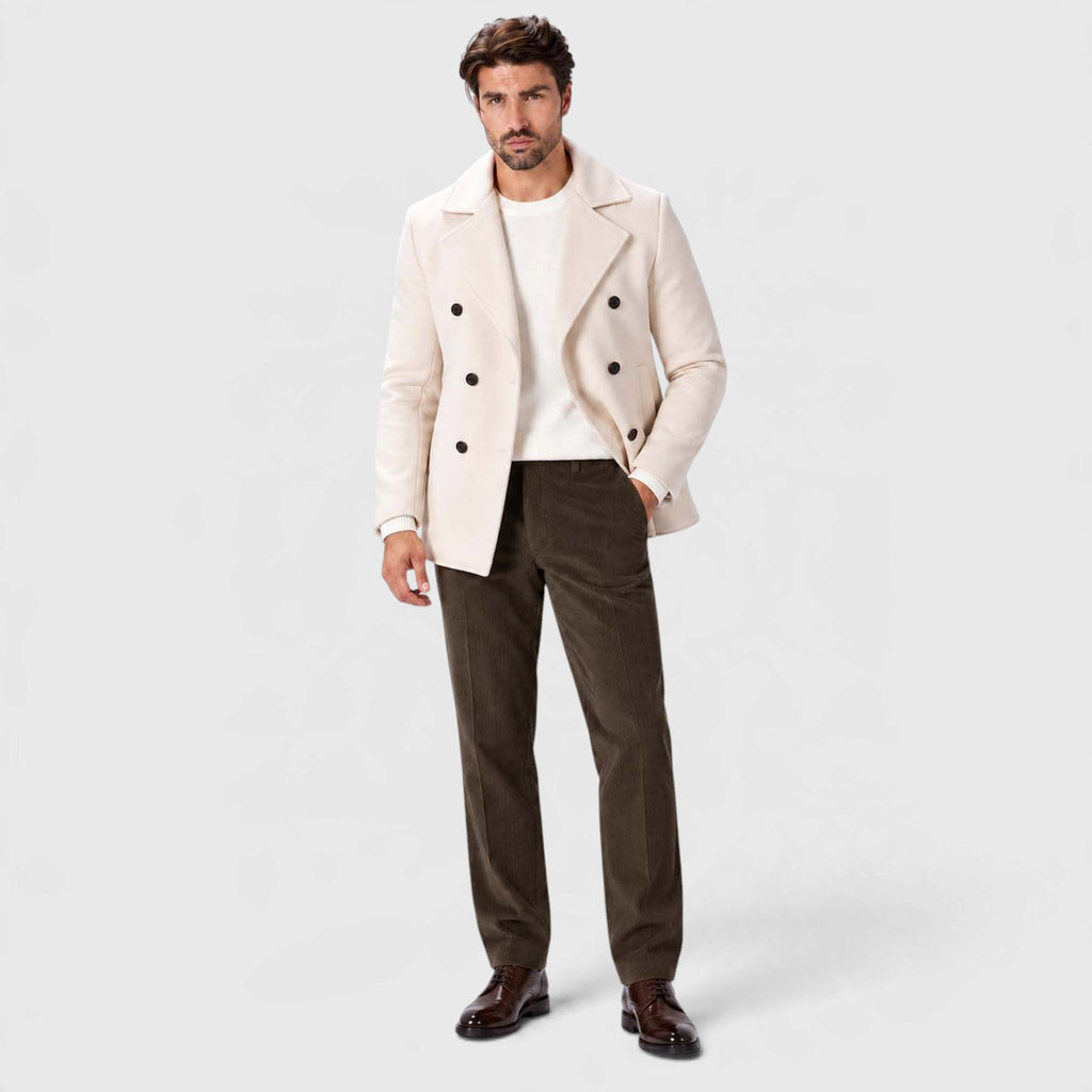 Monvaline | Men's Corduroy Trousers Classic Flat Front
