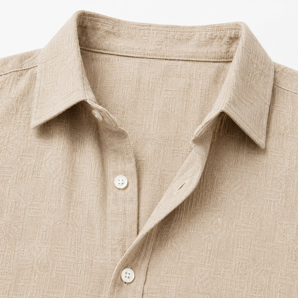 Monvaline | Men's Cotton Blend Polo Shirt Long Sleeve Loose Fit Casual Top