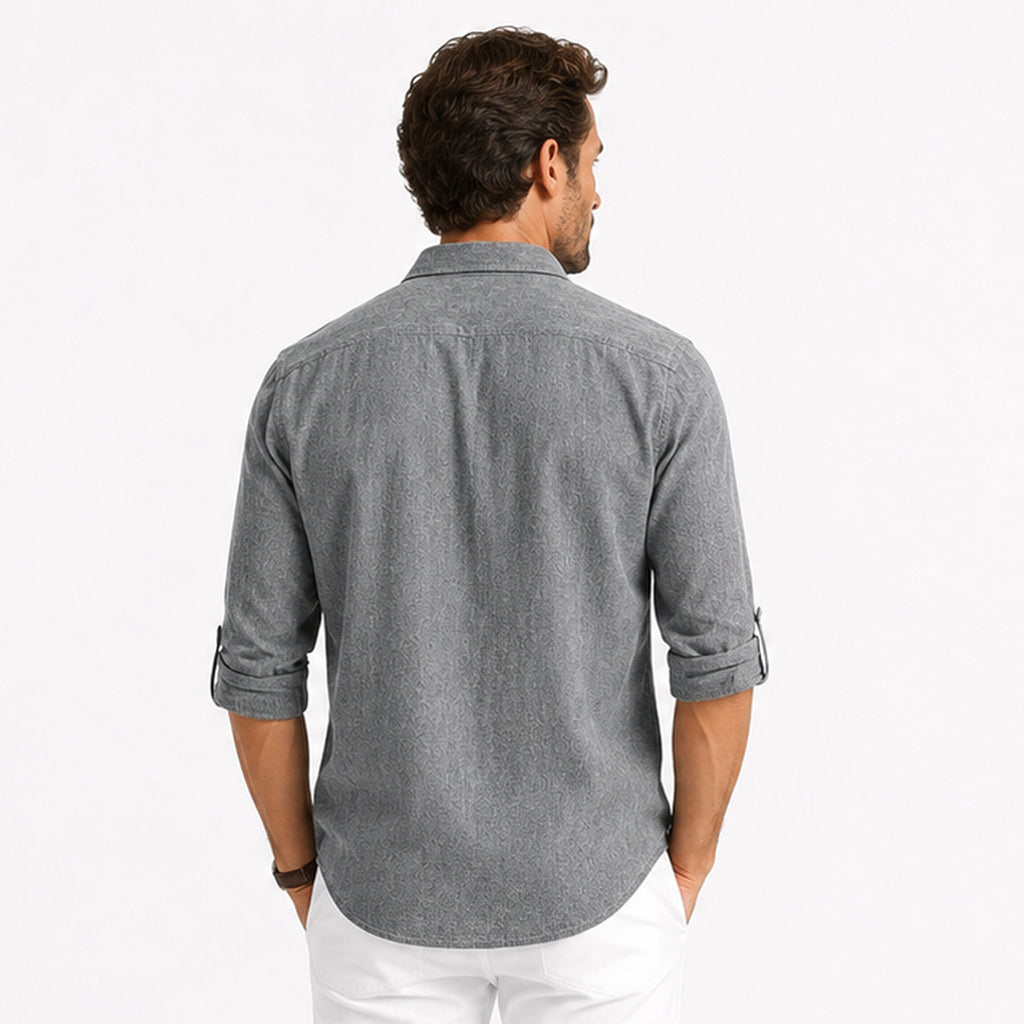 Monvaline | Men's Cotton Blend Polo Shirt Long Sleeve Loose Fit Casual Top