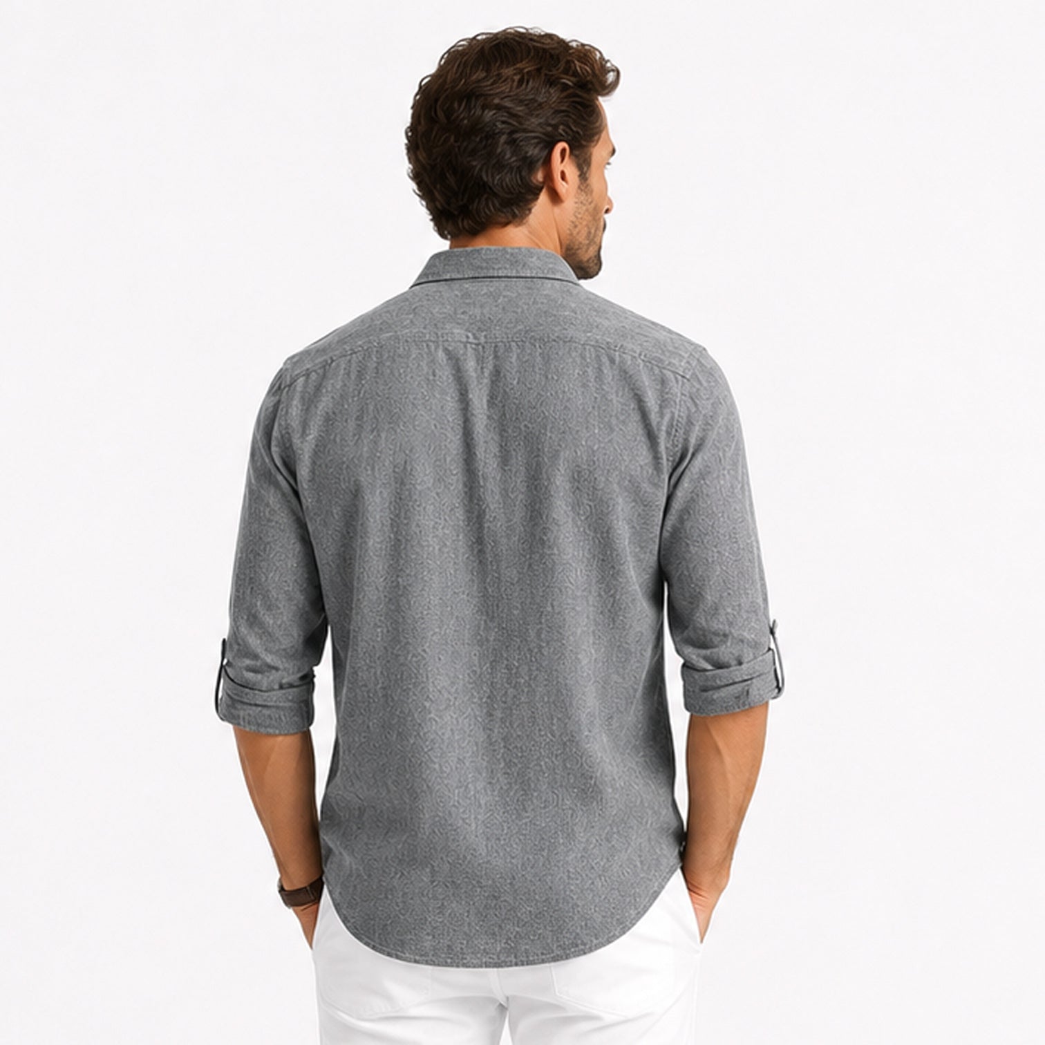 Monvaline | Men's Cotton Blend Polo Shirt Long Sleeve Loose Fit Casual Top