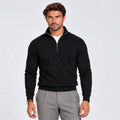 Monvaline | Men's Cotton Blend Quarter Zip Jumper Slim Fit