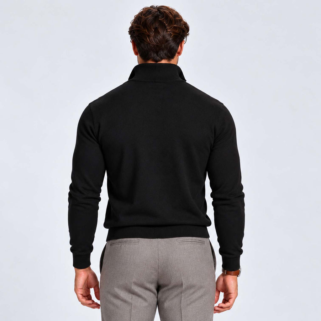 Monvaline | Men's Cotton Blend Quarter Zip Jumper Slim Fit