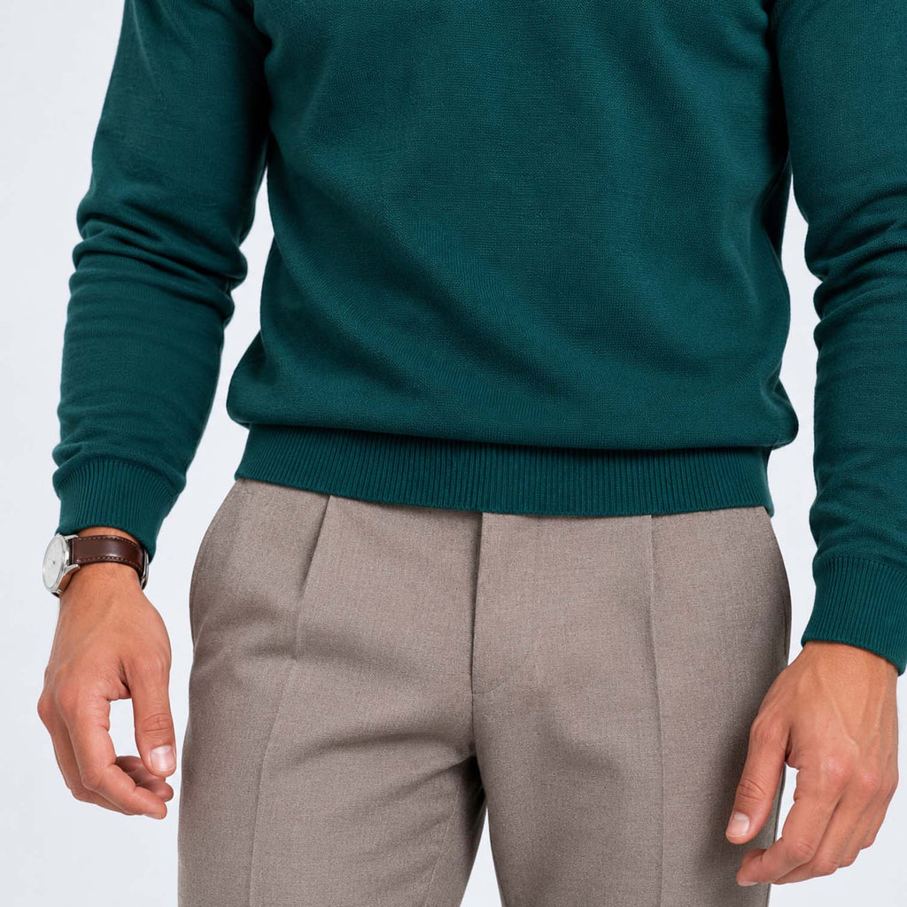 Monvaline | Men's Cotton Blend Quarter Zip Jumper Slim Fit