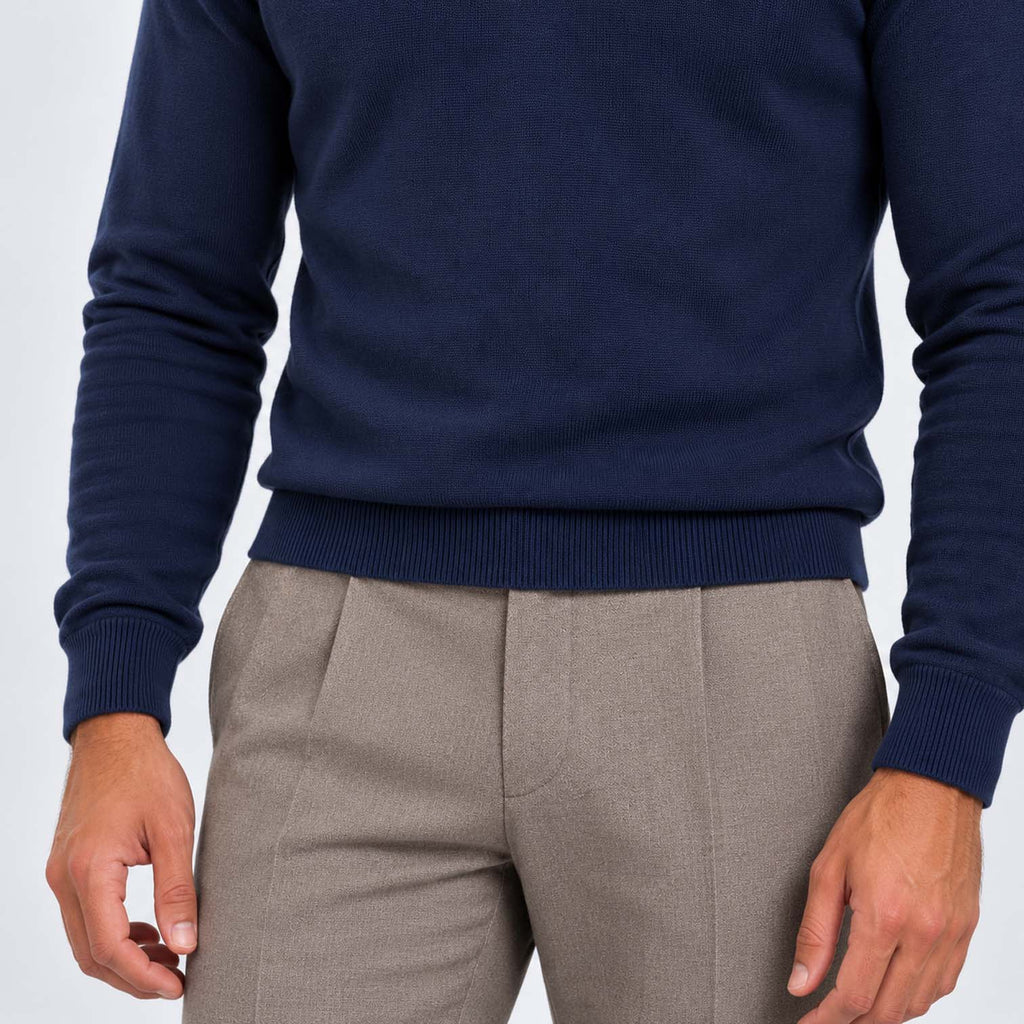 Monvaline | Men's Cotton Blend Quarter Zip Jumper Slim Fit