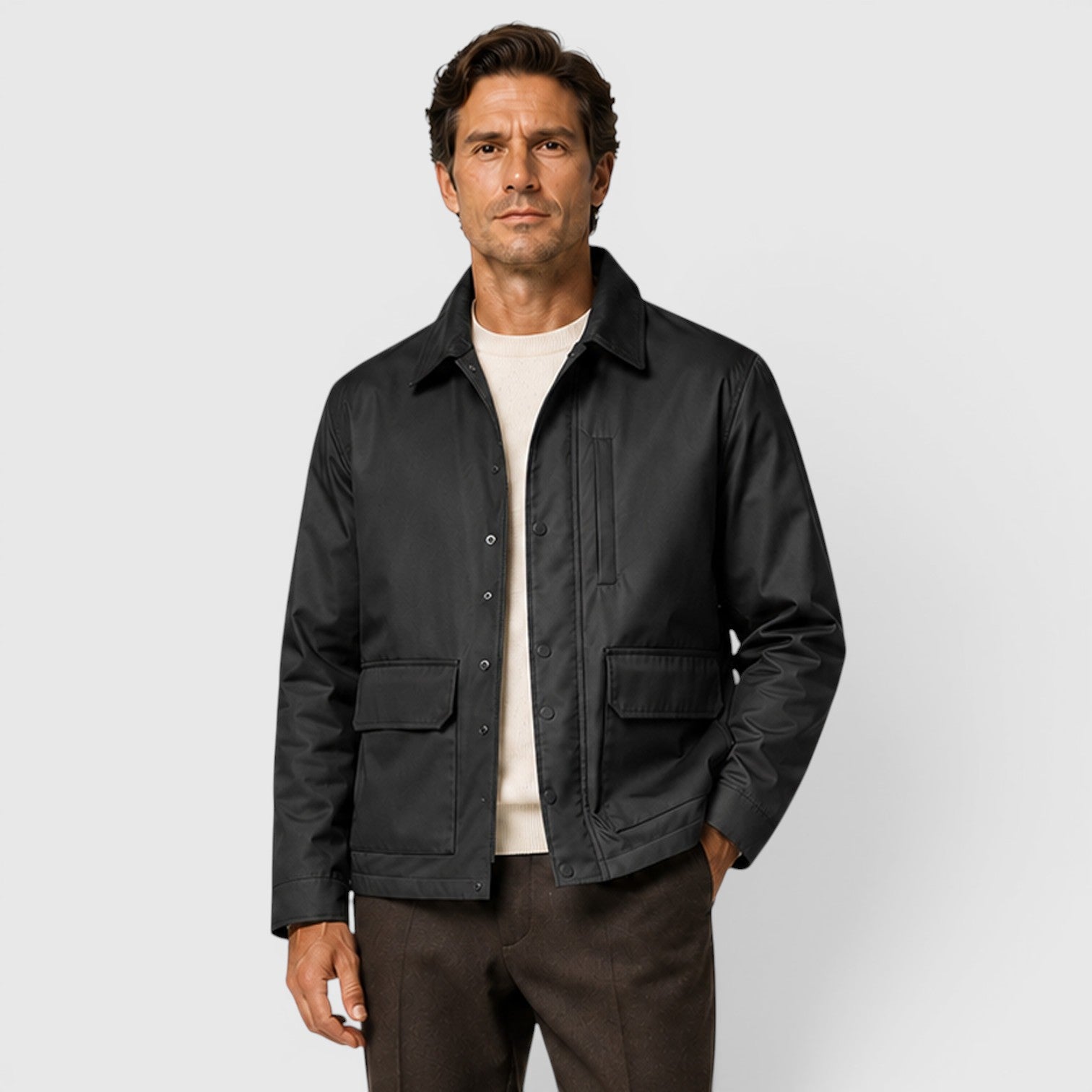 Monvaline | Men's Cotton Lightweight Jacket for Smart Casual Outerwear