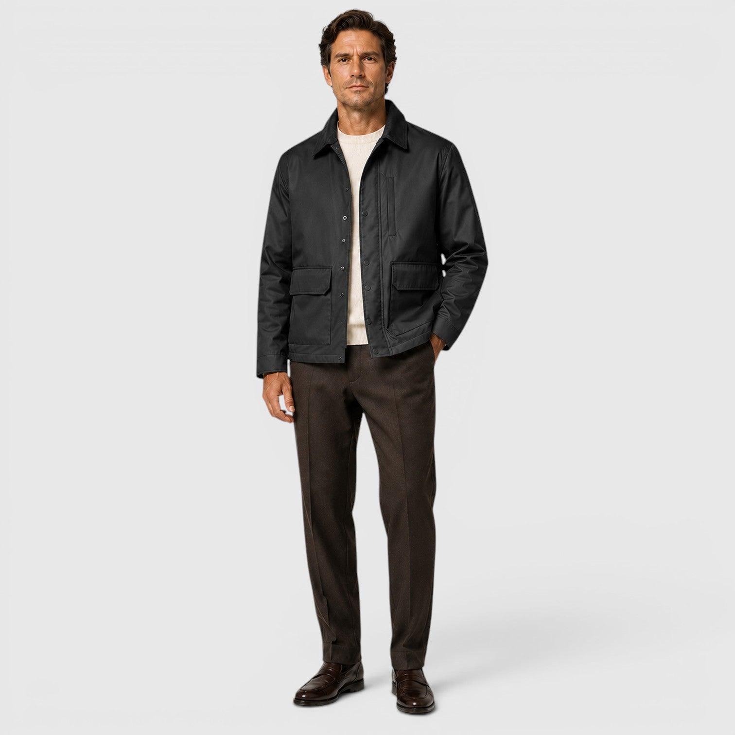 Monvaline | Men's Cotton Lightweight Jacket for Smart Casual Outerwear