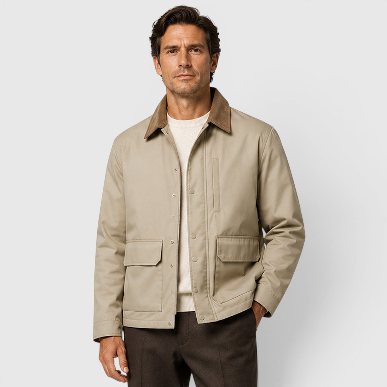 Monvaline | Men's Cotton Lightweight Jacket for Smart Casual Outerwear