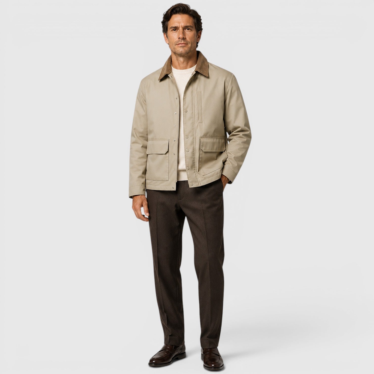 Monvaline | Men's Cotton Lightweight Jacket for Smart Casual Outerwear
