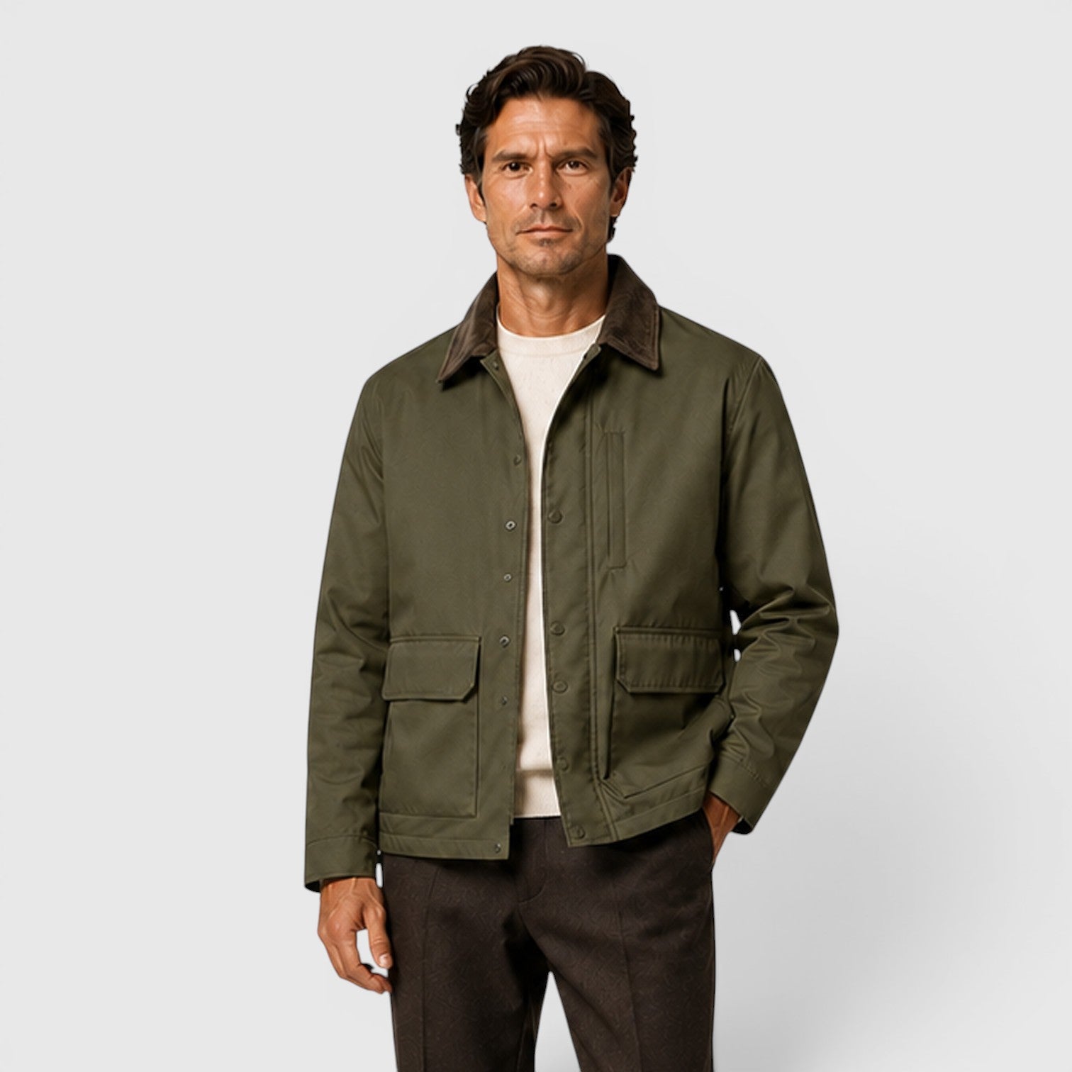 Monvaline | Men's Cotton Lightweight Jacket for Smart Casual Outerwear