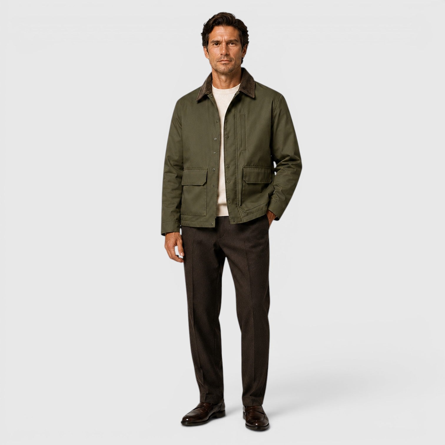 Monvaline | Men's Cotton Lightweight Jacket for Smart Casual Outerwear